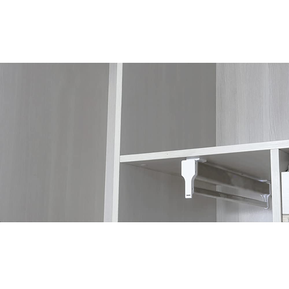 Gruccia per pantaloni allungabile, salvaspazio, 54-110 cm, in alluminio, scorrevole, regolabile, allungabile, per 18-20 pantaloni, gonne, cravatte, sciarpe, bianco