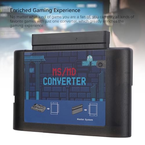 Image of Gugxiom Game Card Converter for Retron 5 /3 /2, Mega Drive & Genesis, MS to MD Adapter for Classic Gaming & Retro Console (Black Transparent)