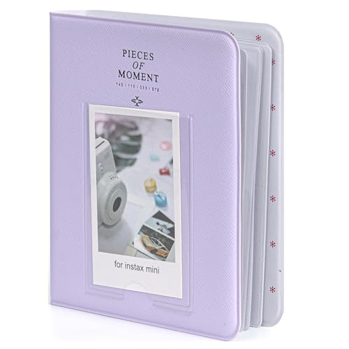 Image of ZENKO 64 Pockets Photo Album for Fujifilm Instant Mini 13 /12 /11 /9 /8 /SE /41 /99 /Evo /Liplay Instant Camera /Mini Link Printer, Polaroid Snap Touch Mint Zip Instant Camera Printer- Lilac Purple