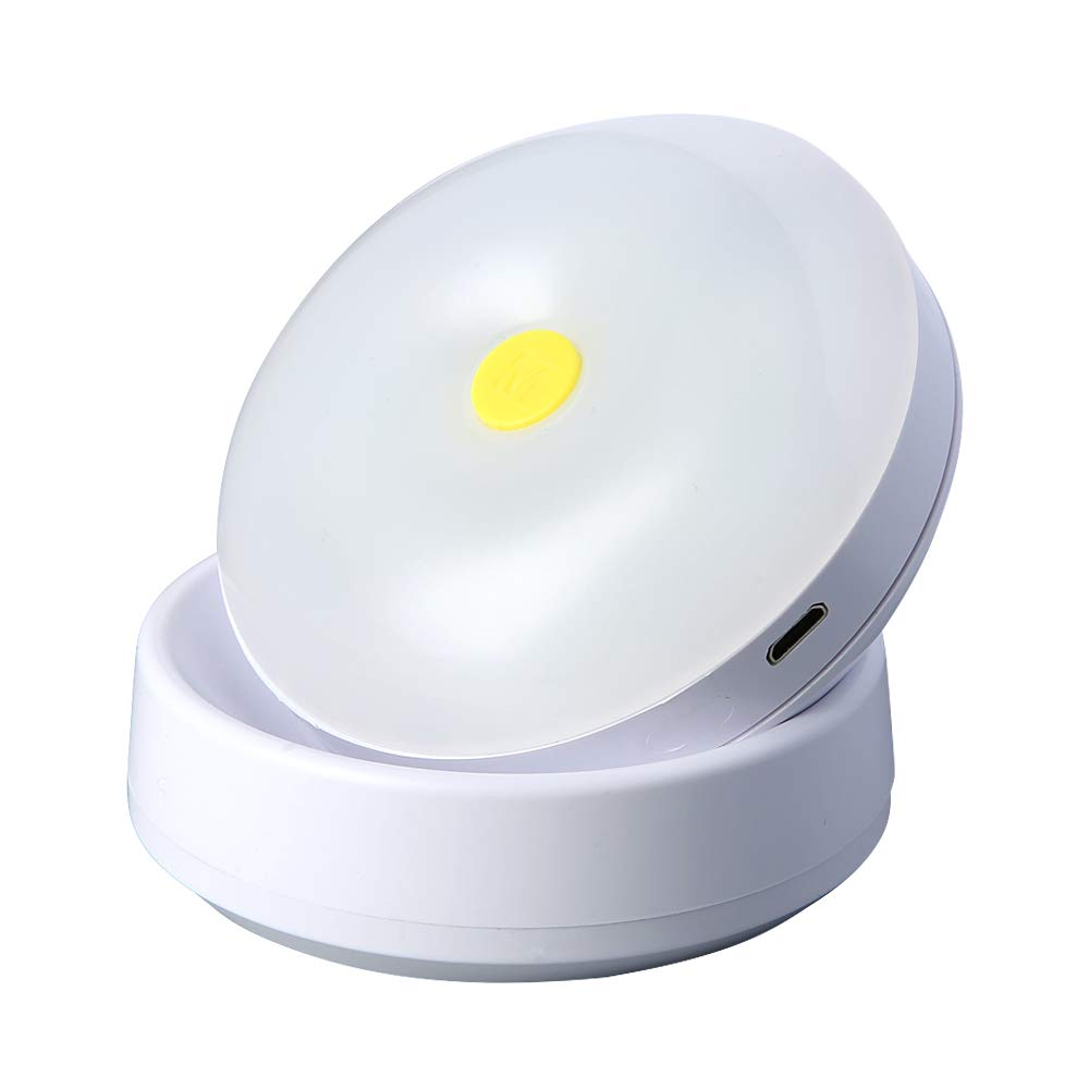 KECENTClearance Touch Dimming Night Light USB Charging Tricolor Adjustable,Timing Function Led Puck Lights with Remote Control, Battery Powered Lights Magnetic Rotatable Night Lights
