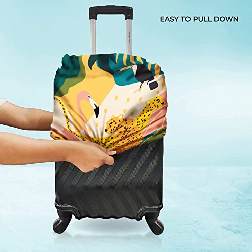Image of Nasher Miles Polyester 55 (20 Inch) Small Protective Luggage Cover - Leopord Design
