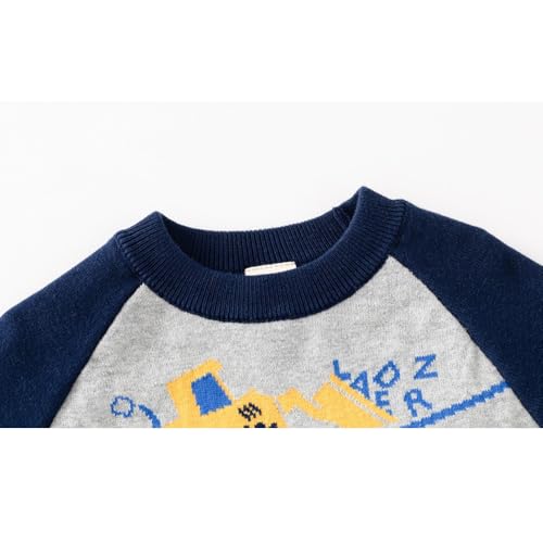Image of Toddler Baby Boy Knit Sweater Pullover Cotton Cartoon Sweatshirt