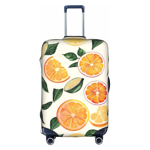 Housse de bagage motif agrumes blanc finition premium pour valise XL