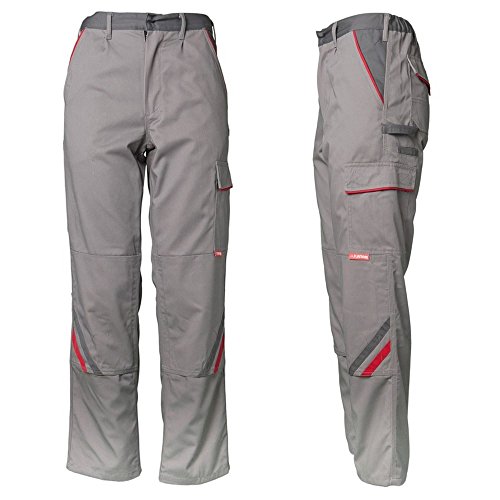 PLANAM Bund-Hose Arbeits-Hose HIGHLINE MG - rot/grau/schwarz - Größe: 56