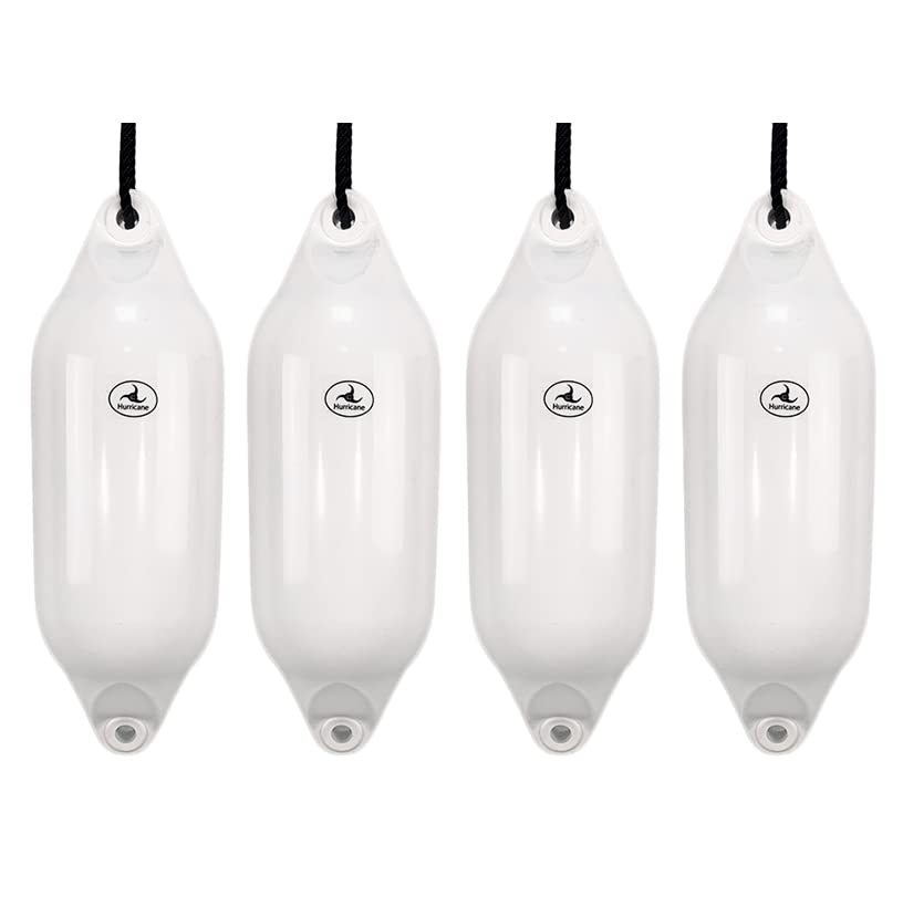 Hurricane Fenders Original Series Boat Fender PM03 53cm x 18cm (21" x 7") - White - Pack Of Four
