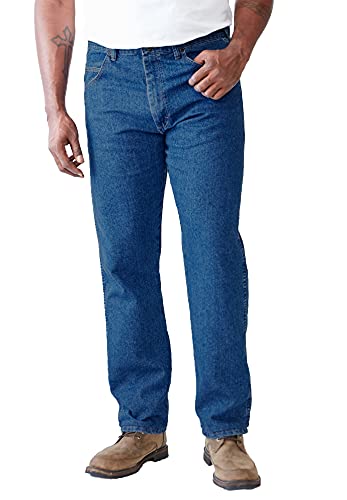 Wrangler Men's Big & Tall Relaxed Fit Stretch Jeans - 48 38, Stonewash
