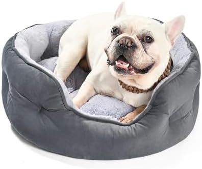 Amazon Basics Round Dog Bed for Medium Dogs, Cat Beds for Indoor ...