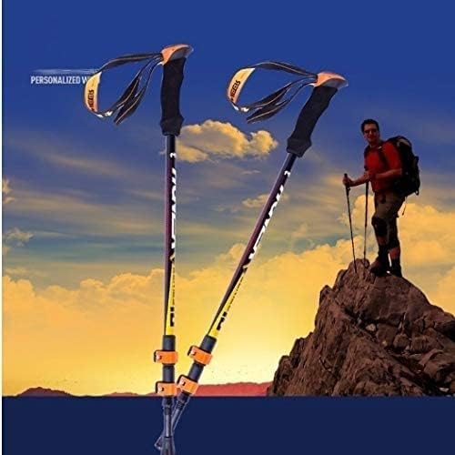 Light Adjustable Camping Hiking Walking Trekking Stick Alpenstock Carbon Fiber Climbing Skiing Trekking Pole Easy to Carry.
