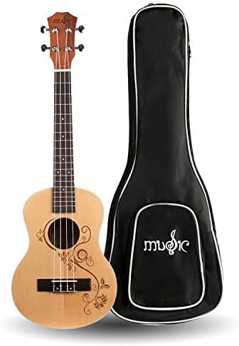 Tenor Ukulele Spruce Top Mahogany Back&Side with Padded Case Matt Finish Tattoo Ukulele for Professional and Adults