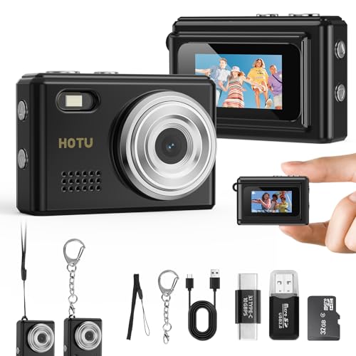 HOTU Mini Keychain Digital Camera, Y2K Pocket-Size Mini Camera, 2MP