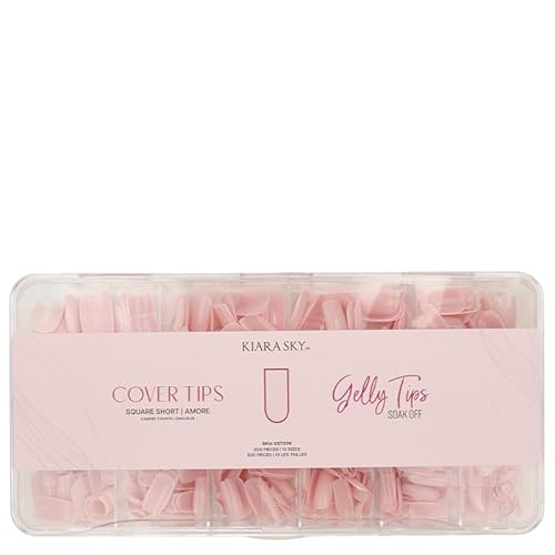 Kiara Sky Short Square Cover Gelly Tips | Soak Off
