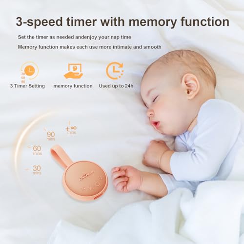 Image of White Noise Sound Machine, Portable Sound Machine for Sleeping Adults & Baby, with Bluetooth 5.1 /24 Soothing Sounds /Battery Powered /3 Timer Memory Function for Office /Bedroom /Travel (Orange)