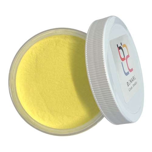 Wissmach COE 96 Glass Frit Powder for Fusing, 8 oz | System 96 Compatible | Curated by BiNARi Glass Studio (96-59 Yellow Tr)