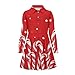 YGFLPPV Christmas Girls' School Uniform Dresses & Jumpers Candy Cane Print A Line Midi Fit and Flare Casual Smocked, Girls Polo Uniform Dress, for 9-11 Years Kids Holiday Outfit