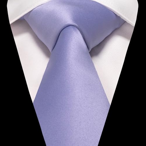 Image of RBOCOTT Solid Color Tie and Pocket Square Hankerchief with Lapel Pin Set for Men