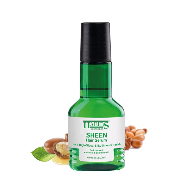 HABIBS COSMETICS Sheen Hair Serum For Smooth Anti-Frizz Hair Serum High-Gloss, Silky-Smooth Finish Enriched With Aloevera & Sunflower Oil 50ml Pack of 1-image-44