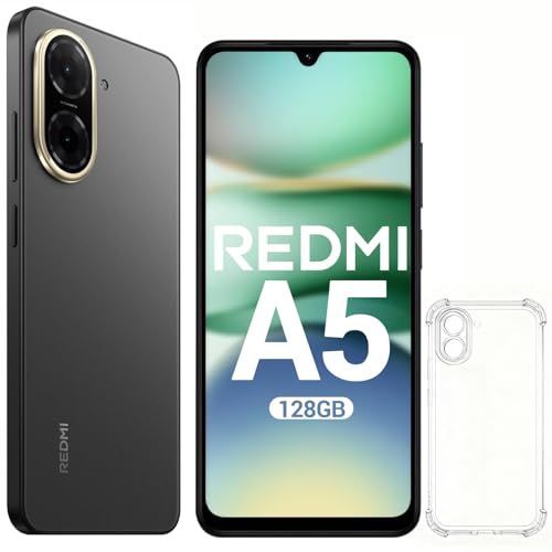 XIAOMI Redmi A5 Smartphone Android 4G, 4Go + 128 Go, Noir, Dual SIM, Écran 6,88 Pouces Batterie 5200 mAh, Coque Inclus