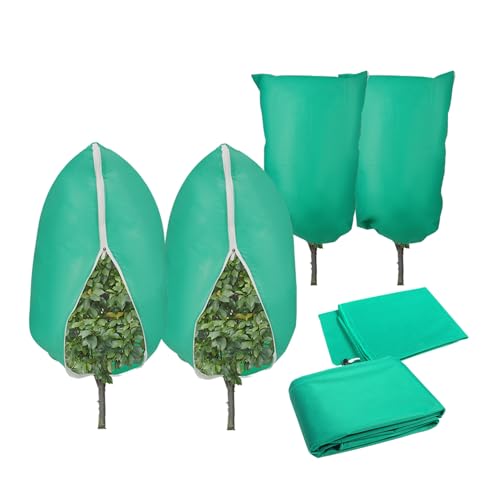 Jecoupoon 4 Packs 2 Size Plant Covers Freeze Protection Outdoor Winter Plant Protection Cover Bags