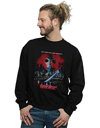 Absolute Cult Friday The 13th Men's Jason Takes Manhattan Sweatshirt Black X-Large