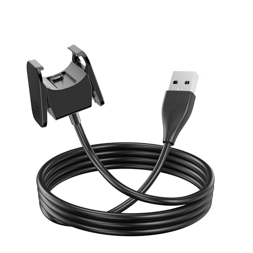TwinkleHom 3.3Ft Charger for Fitbit Charge 4/3, Replacement USB Smartwatch Charging Cable Compatible with Fitbit Charge 4 UK Fitness Tracker (100cm, Black)