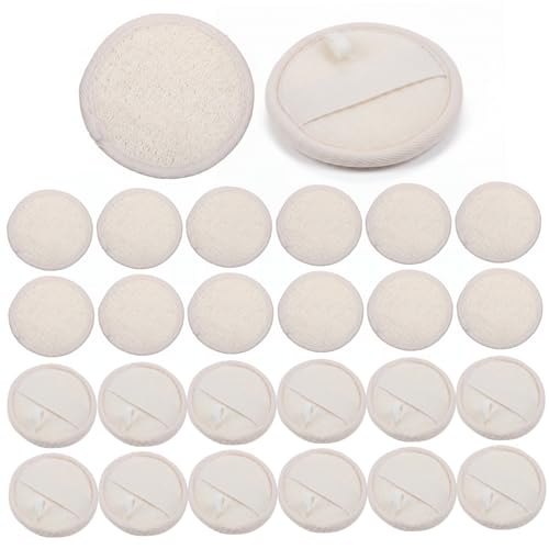 Tampons exfoliants naturels en luffa lot de 24 disques beiges pour le visage