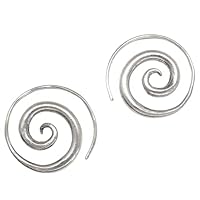 Algopix Similar Product 4 - Sterling Silver Simple Spiral Earrings