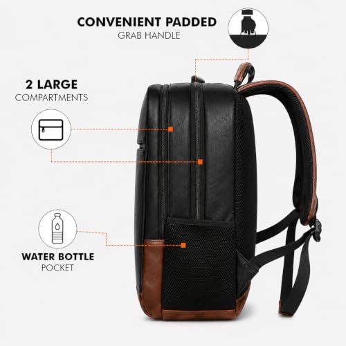 Image of FUR JADEN Anti Theft Number Lock Backpack Bag with 15.6 Inch Laptop Compartment,Organizer Pocket for Men Women Boys Girls (Tan&Black)