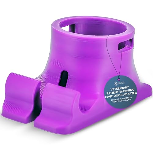 Image of S I Veterinary Cage Door Adapter for Bair Hugger Bear Paws 875 Patient Warmer - Locking Hose Connection, Tie-String Blanket Retainer, Tool-Free - for Veterinary Use Only (Royal Purple)