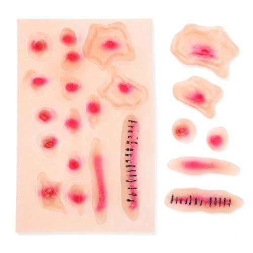 Garneck 3D Halloween Wunden Zum Aufkleben - Realistische Latex Verletzungen Tattoos Für Schreckliches Make-Up Ideal Für Zombie Und Vampir Cosplay Wasserdicht Und Hautfreundlich