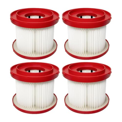 4 Pack Vacuum Filter Compatible With Milwaukee Shop Vac M18 Wet Dry 49-90-1900 0780-20 0880-20 Replacement Filters