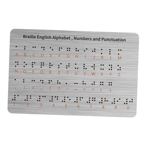 Colcolo Tablero de Braille con Puntos en Relieve, Ayuda para enseñanza de en inglés, Tablero para Aprender Braille, Herramienta educativa para