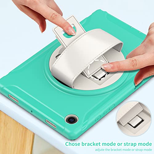 Coque Samsung Tab A8 robuste verte avec finitions premium et béquille rotative - 7