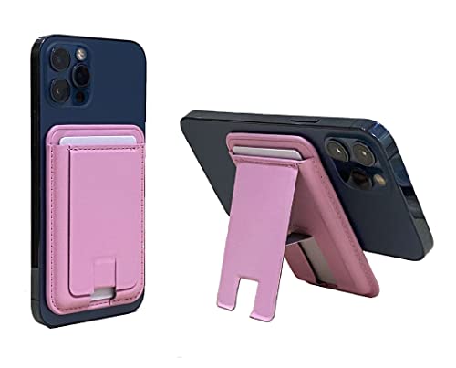 Tahamus Stand Magnetic Wallet Card Holder with MagSafe Walet for Apple iPhone 14 Pro Max/14 Plus/14 Pro/14/13 Pro Max/13 Pro/13/12 Pro Max/12/12 Pro, (Pink)