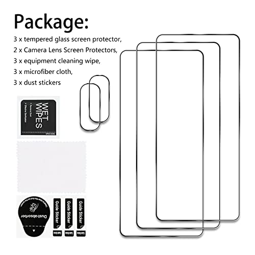[3+2 Pack] 3 Pack For Xiaomi Poco F3 Screen Protector +2 Pack Camera Lens Protector, Hd Tempered Glass Film [9H Hardness][Bubble-Free] [Shatter Proof] [Anti-Fingerprint] [Easy Installation] Screen Protector Glass Compatible With Xiaomi Poco F3 #TOP4