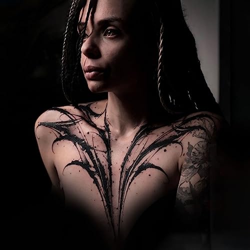 Large Temporary Tattoos Women Temporary Neck Tattoos Temporary Realistic Flower Chest Tattoo for Adults (Temporary Tattoos Sticker 32)