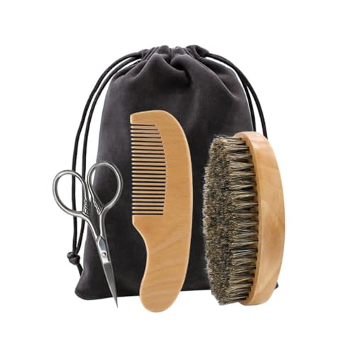 VALICLUD 1 Set Beard Care Tool Kit for Men Includes Beard Scissors Comb Premium Grooming Accessories Lightweight and Portable with Storage Bag Present for Bearded Friends