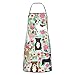 LINGF Grembiule da cucina con stampa animale Grembiule da cucina Bavaglino impermeabile con 2 tasche Grembiule da cucina unisex