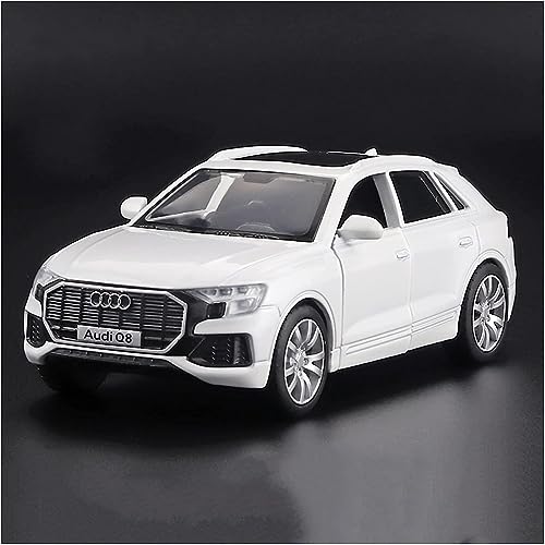 Image of DEOXY 1:32 Die-Cast Metal Audi Q8 Car Toy with 6 Openable Doors, Lights, and Sounds Pullback Car for Kids Boys and Girls Children (White)