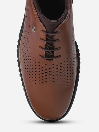Image of Monte Carlo Mens Solid Lace Up Genuine Leather Casual Shoes (201803FW)