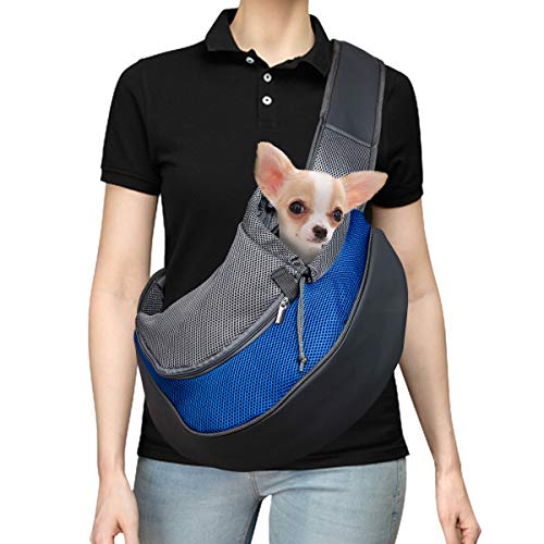DMSL Transportin Perro Bandolera  Mochila de Viaje Transportadora Ajustable Mascota Pequeña