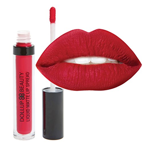 Dollup Beauty Liquid Matte Color 'Laughter' Lipstick. Creamy-Gloss-to-Matte with No-Smudge, No-Fade Long Lasting, Waterproof Formula. Cruelty Free Makeup. Choose from 8 glam injected colors