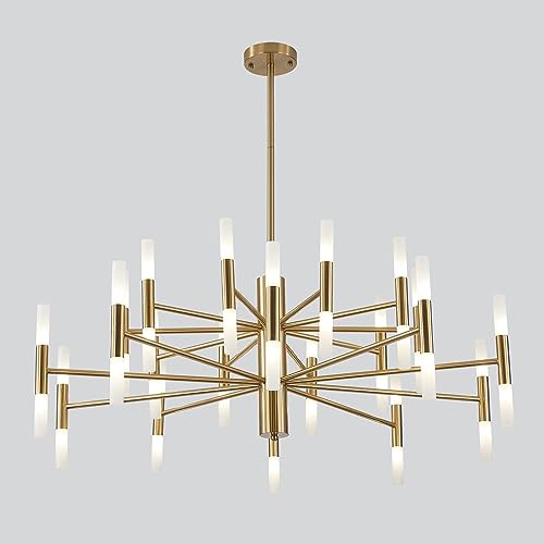 Lustre LED Sputnik 40 branches plafonnier flush mount doré
