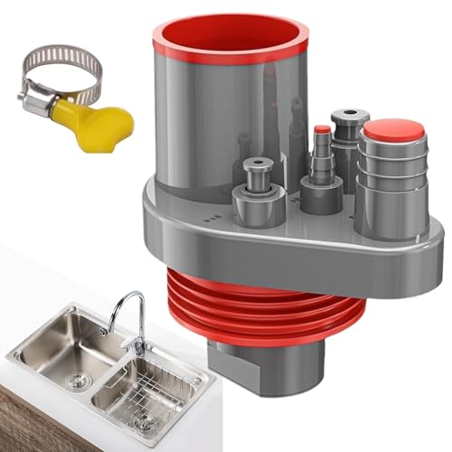 Tubo di Scarco - Kit hidráulico para debajo del fregadero | Adaptadores de alcantarillado para baño, ducha, bañera, suelo, zanja biológica de acceso