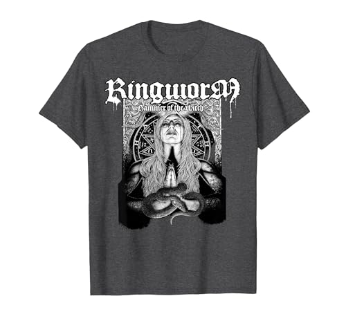 Image of Ringworm - Hammer of The Witch - Official Merchandise T-Shirt, Men, Dark Heather Grey, Medium
