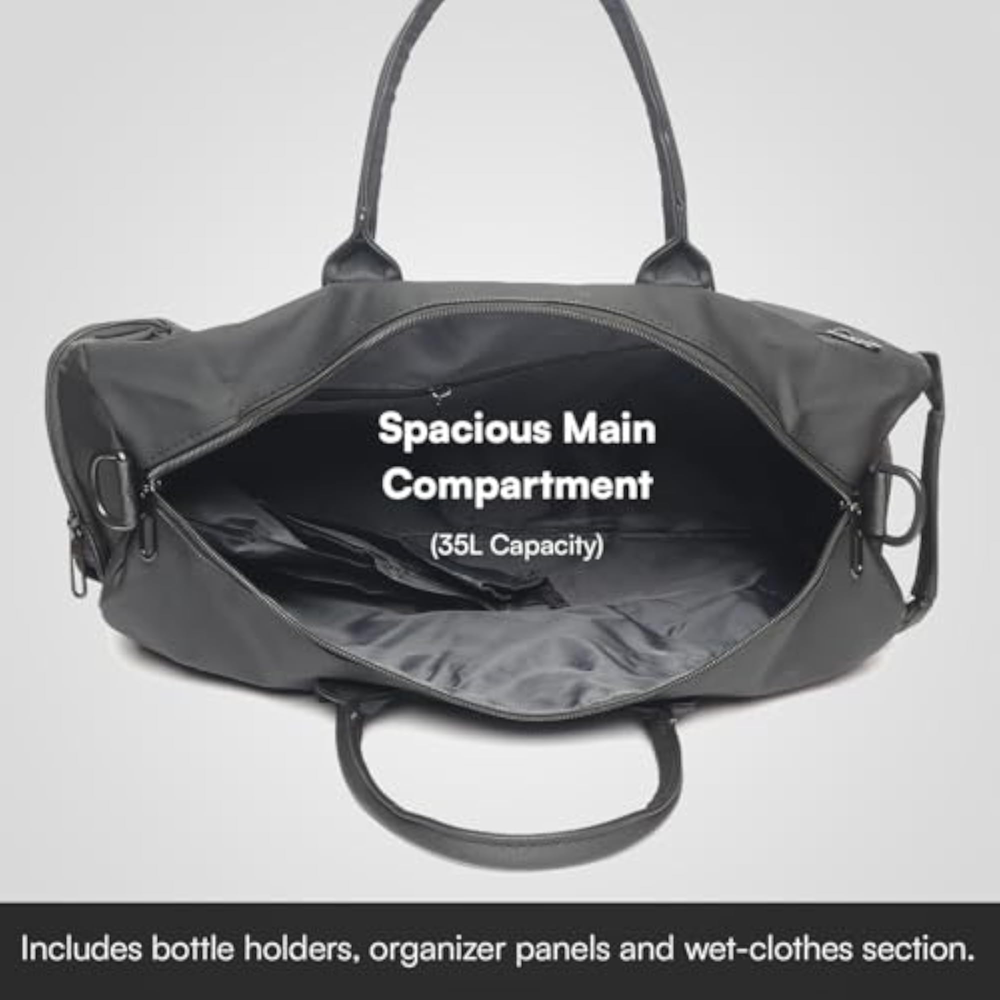 Water-Resistant Gym Bag with Shoe Compartment, Unisex