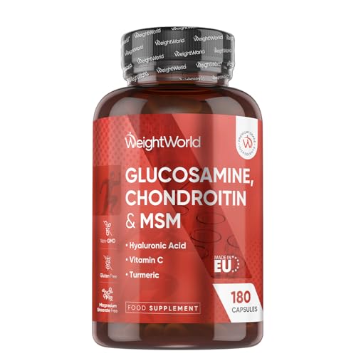 Glucosamine and Chondroitin Supplement - 180 Capsules - 6-in-1 Complex