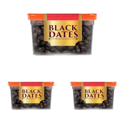 Image of Manna Black Dates 400g - Khajoor Khajur Natural. Rich In Iron, Fibre & Vitamins. Premium Imported, Fresh (Pack of 3)