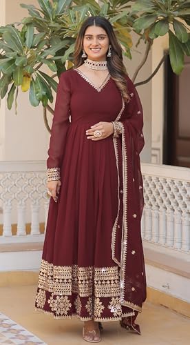 Image of Fashion Basket Havy Georgette Embroidered Anarkali Dress for Women