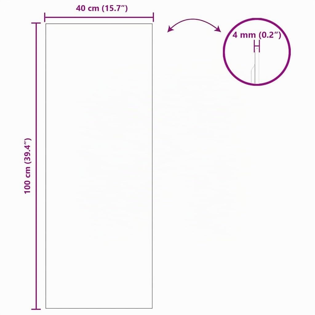 vidaXL Wandspiegel Rechtwinklig 40 x 100 cm Gehärtetes Glas