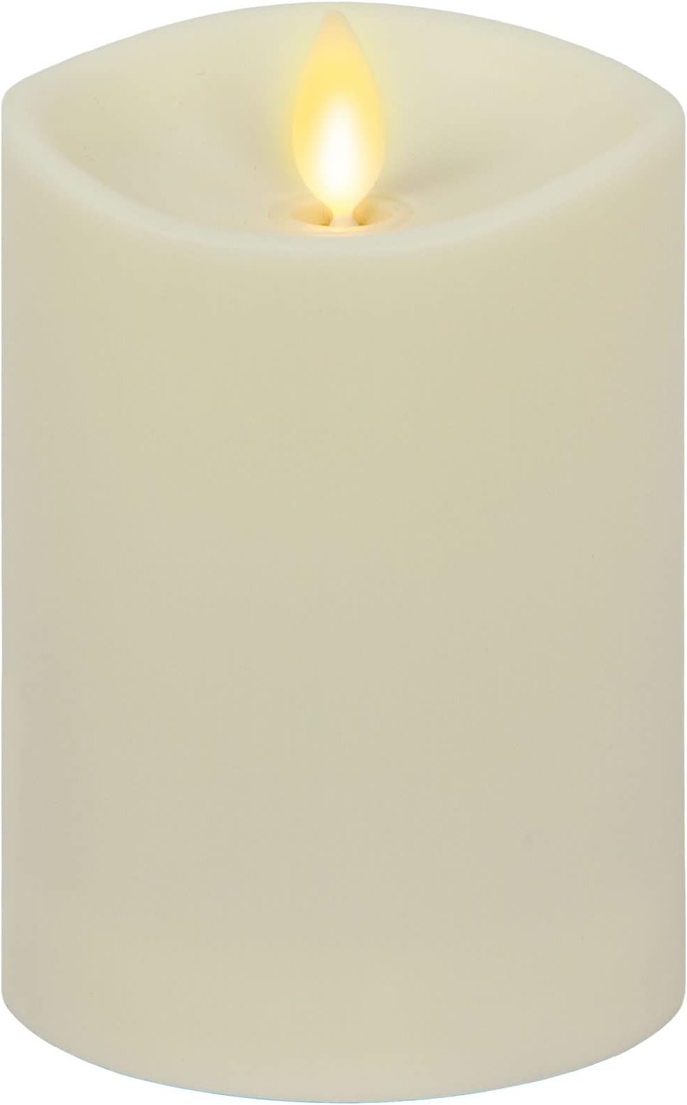 LuminaraRealistic Artificial Moving Flame Outdoor Pillar Candle - Moving Flame LED Battery Operated Lights for Outside Christmas, Thanksgiving - Remote Ready - Remote Sold Separately - 3.2" x 5.0"